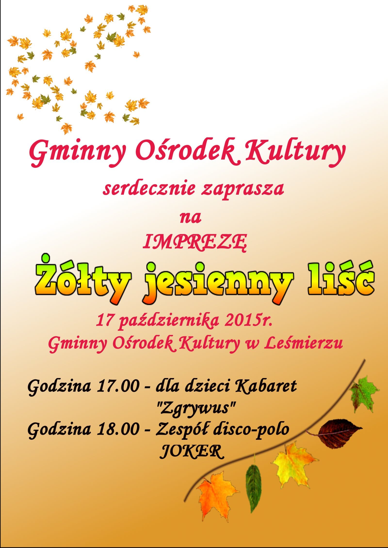 Żółty jesienny liść