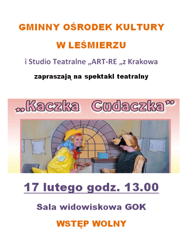 Spektakl teatralny „Kaczka Cudaczka”