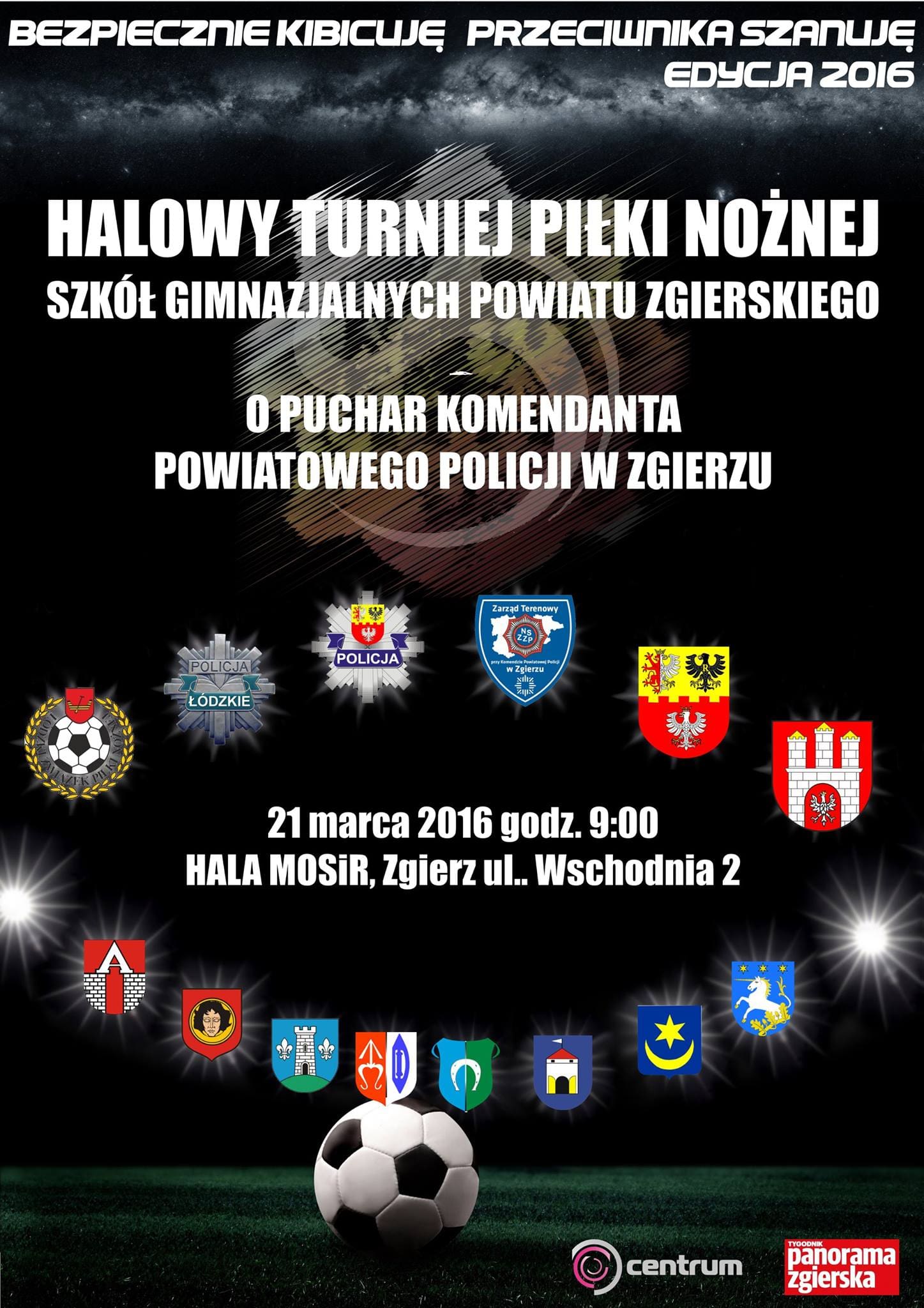 Turniej halowej piłki nożnej pod hasłem „Bezpiecznie kibicuję ? przeciwnika szanuję”