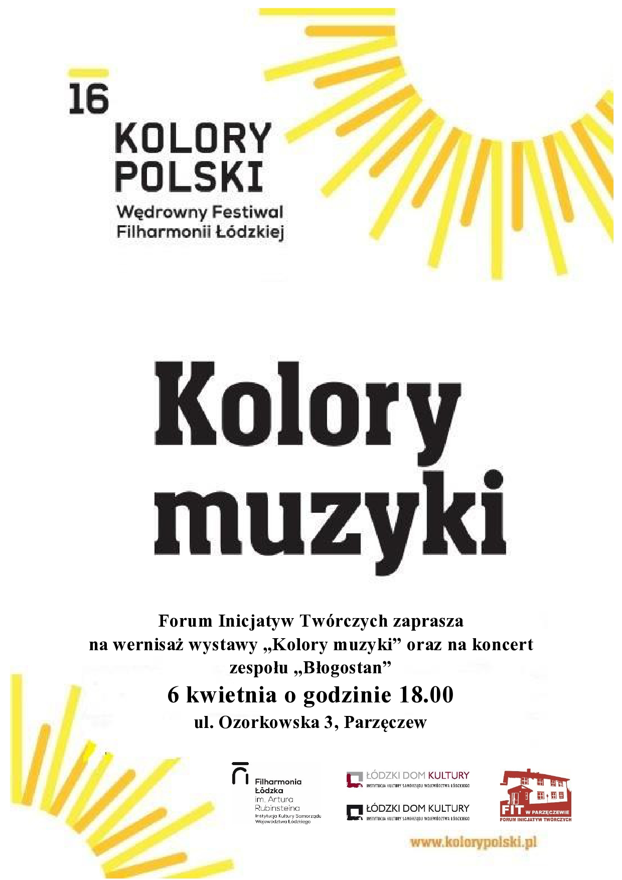 Wernisaż wystawy "Kolory muzyki" oraz koncert zespołu "Błogostan"