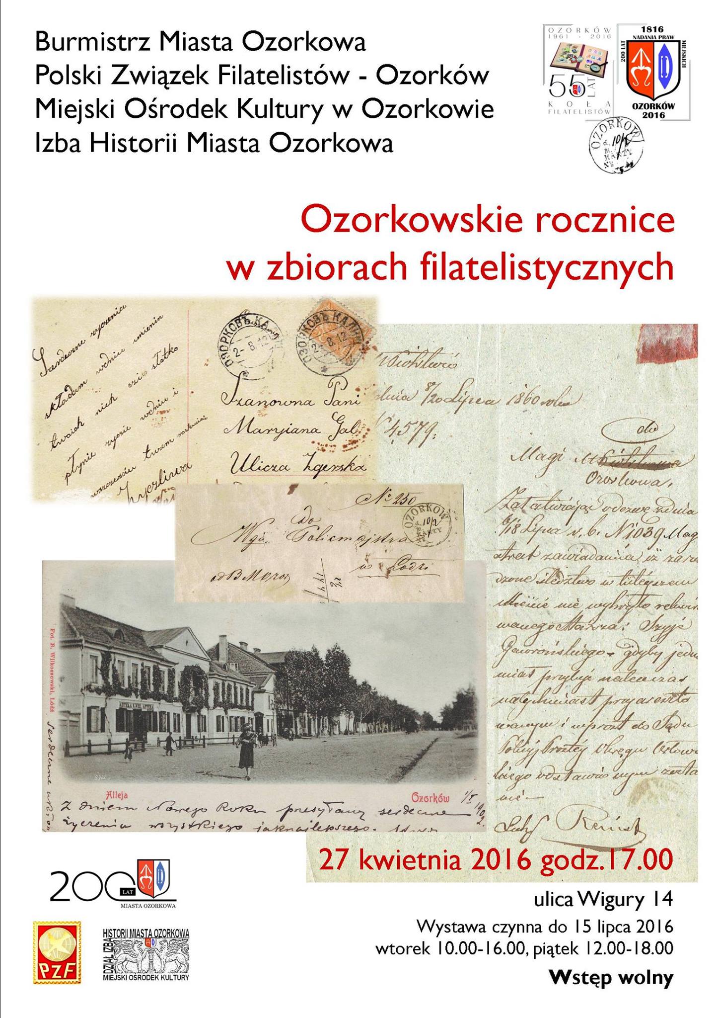 Wernisaż wystawy "Ozorkowskie rocznice w zbiorach filatelistycznych"