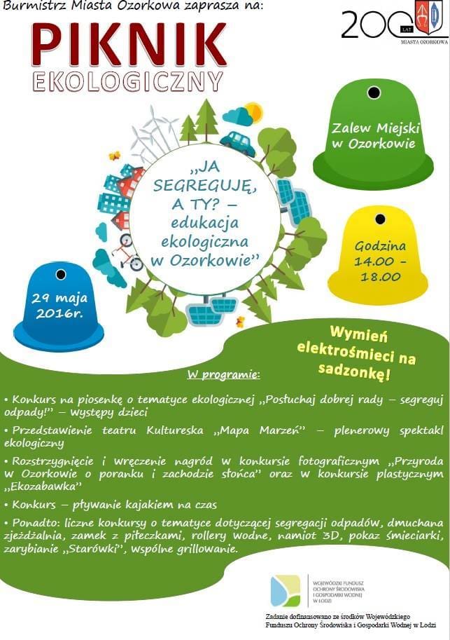 Piknik ekologiczny pn. „Ja segreguję, a Ty – edukacja ekologiczna w Ozorkowie”