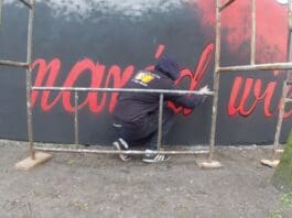 Zobacz jak powstawał mural patriotyczny upamiętniający bitwę nad Bzurą