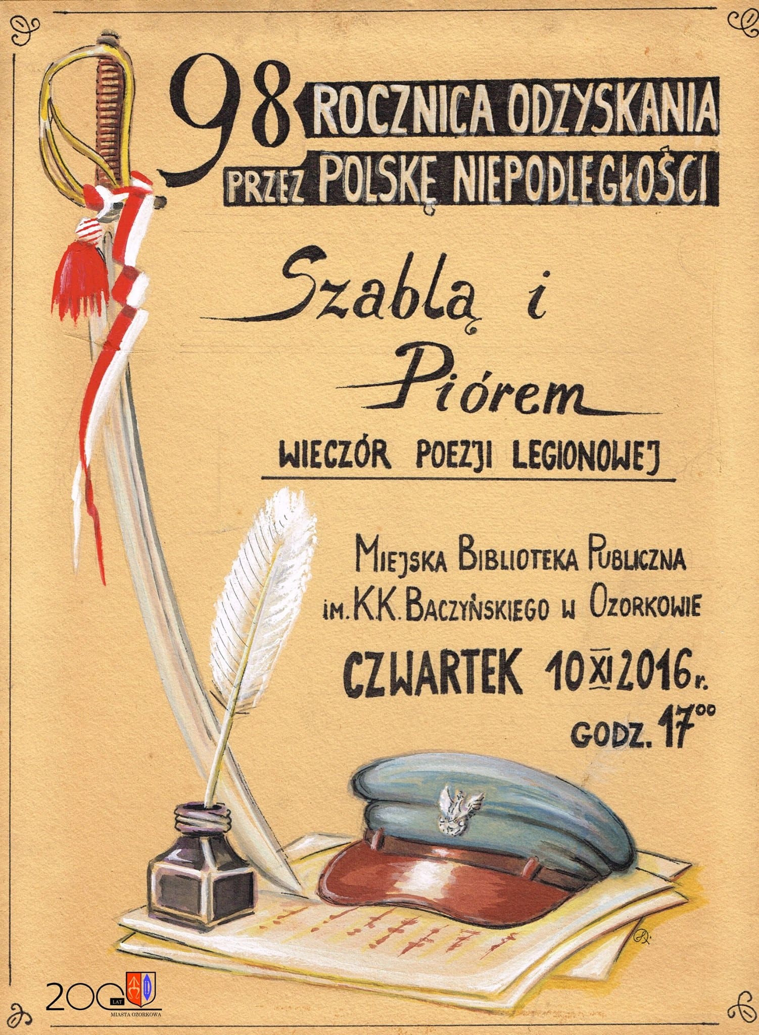 Wieczór poezji legionowej pn. „Szablą i Piórem”