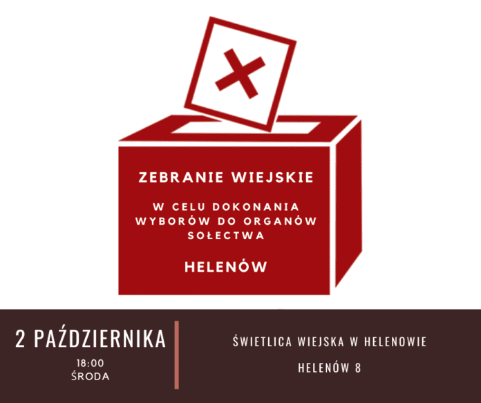 UWAGA! ZMIANA TERMINU! Wybory sołeckie w Helenowie - 02.10.2024 r. (środa) godz. 18:00 - Michał Kowalski