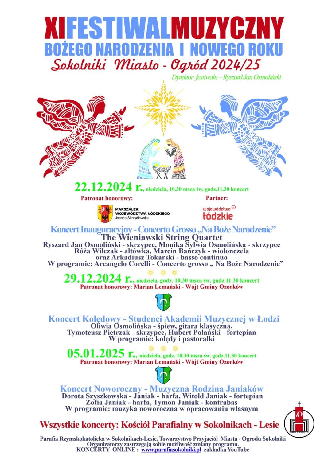 Festiwal Muzyczny Bożego Narodzenia i Nowego Roku 2024/25 w Sokolnikach Wielbicieli muzyki klasycznej serdecznie zapraszamy do udziału w XI Festiwalu Mu...