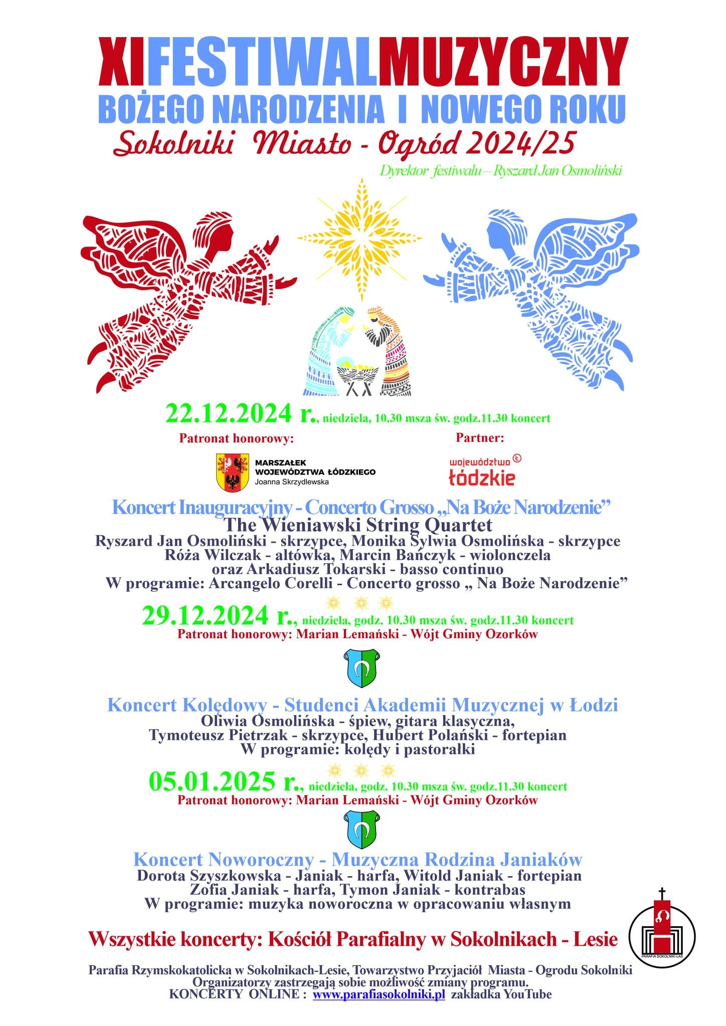 Festiwal Muzyczny Bożego Narodzenia i Nowego Roku w Sokolnikach 2024/25: Wielbicieli muzyki klasycznej serdecznie zapraszamy do udziału w XI Festiwalu Mu...