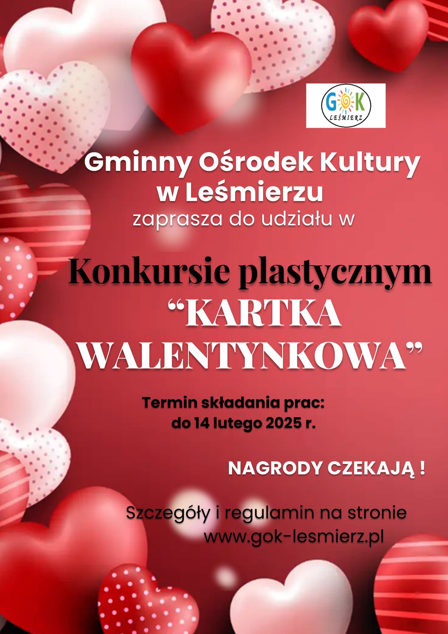 Gminny Konkurs Plastyczny na Wyjątkową Kartkę Walentynową - Zaprezentuj Swój Stwórz wyjątkową kartkę walentynkową!
Zapraszamy dzieci, młodzież do udziału w ...