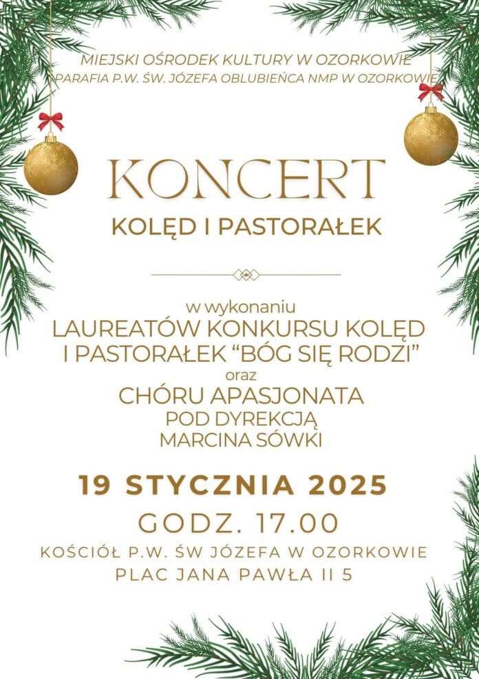 Koncert Kolęd i Pastorałek w Kościele św. Józefa: Występ Laureatów Przypominamy; już dziś Koncert Kolęd i Pastorałek w kościele św. Józefa w wykona...