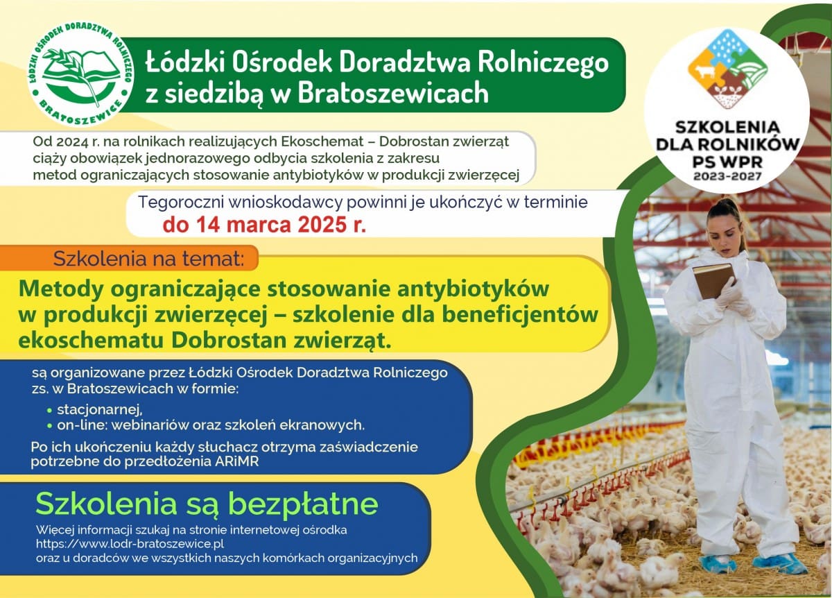 Nowe podejście do produkcji zwierzęcej: Szkolenie w Parzęczewie na temat Łódzki Ośrodek Doradztwa Rolniczego z siedzibą w Bratoszewicach zapraszaja na sz...