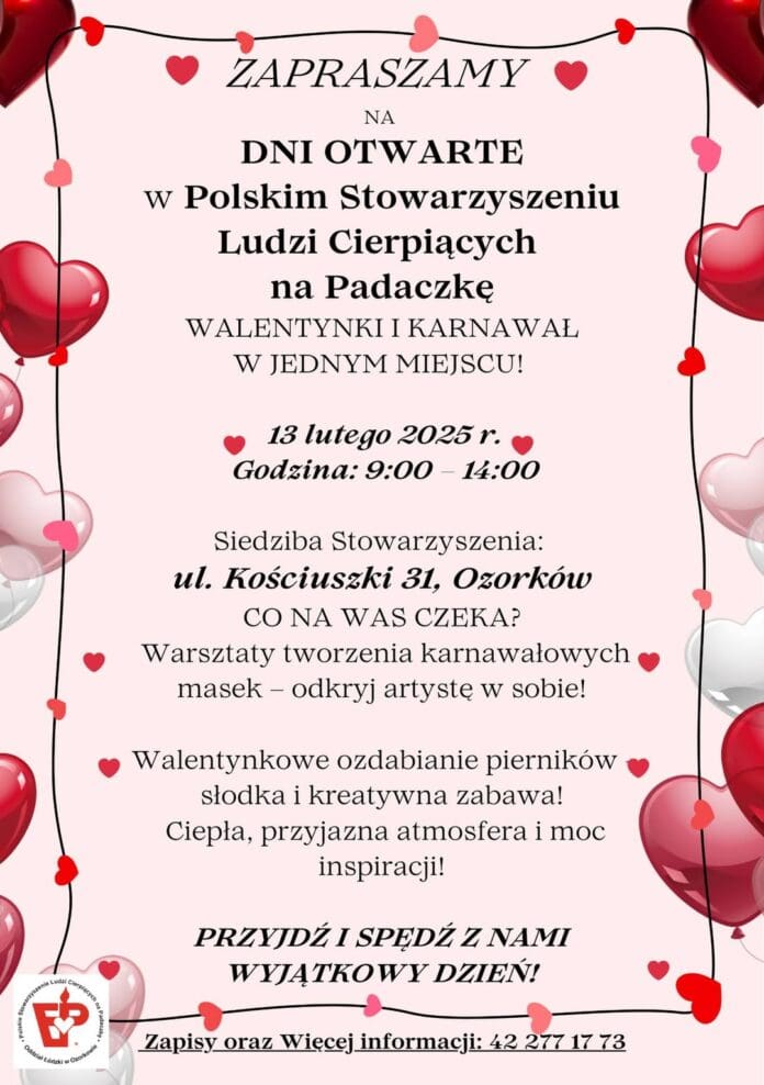 Walentynkowo-karnawałowe atrakcje: Dni Otwarte Polskiego Stowarzyszenia Ludzi Cierpiących na Padaczkę Walentynkowe słodkości i karnawałowe maski