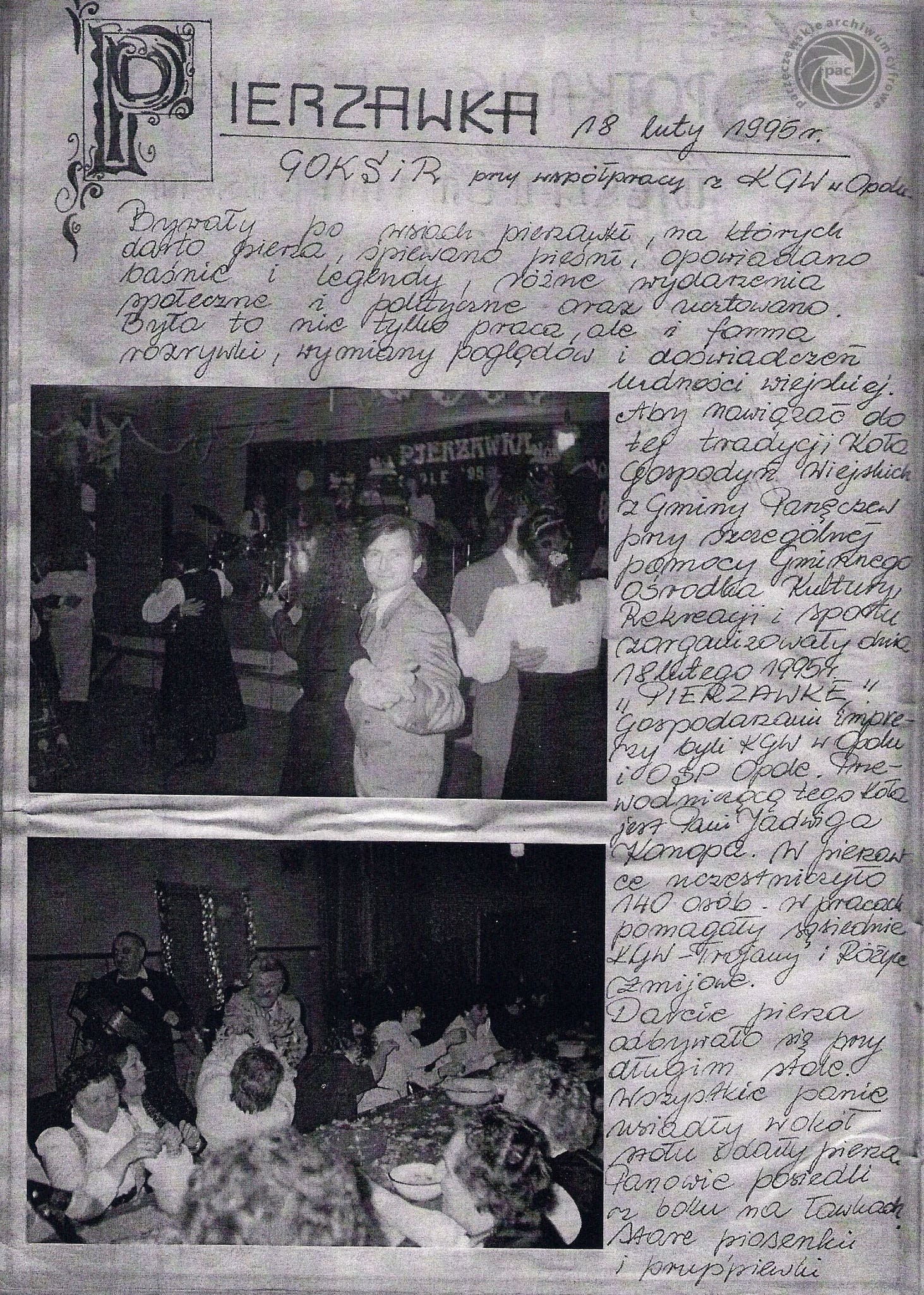 30 lat wspomnień: Jak 18 lutego 1995 roku w Pierzawce Z Parzęczewskiego Archiwum Cyfrowego....